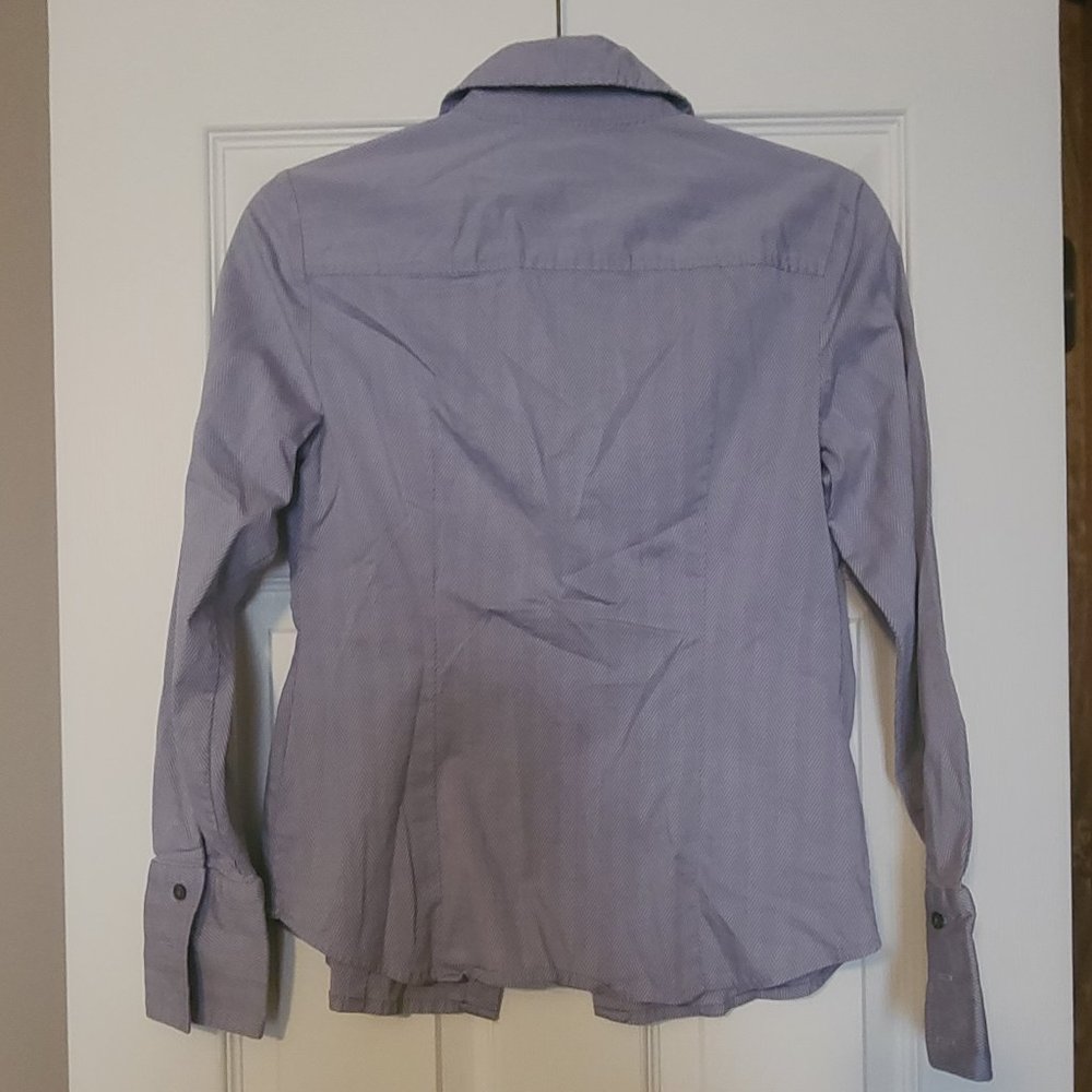 Blue Long Sleeve Button-Up Dress Shirt - Picture 4 of 5